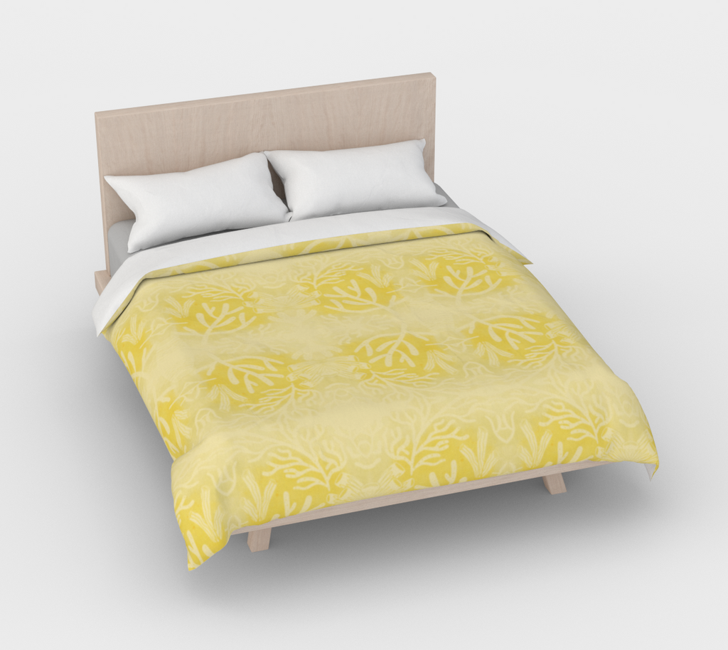 Golden Sunshine Coral Duvet