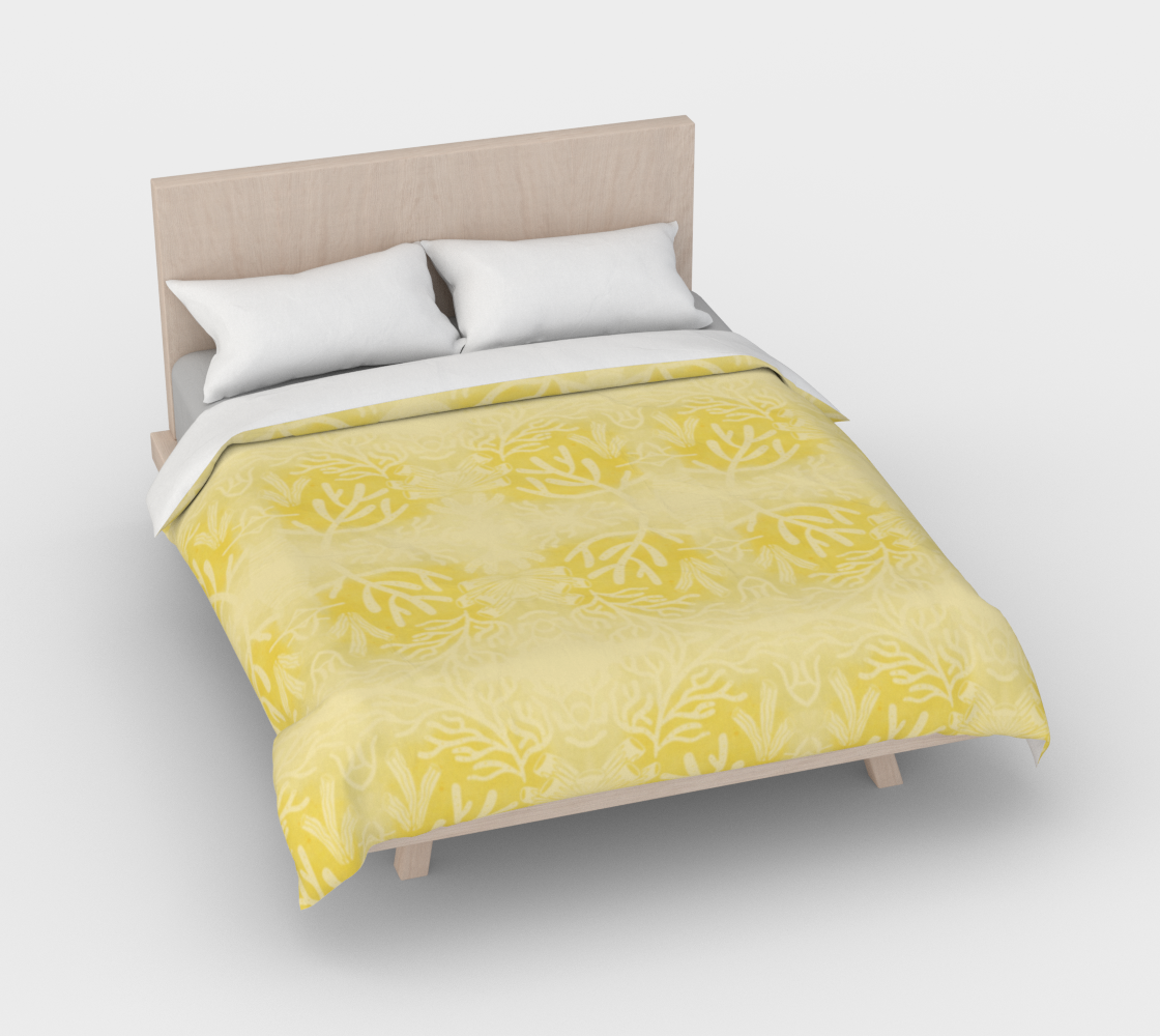 Golden Sunshine Coral Duvet