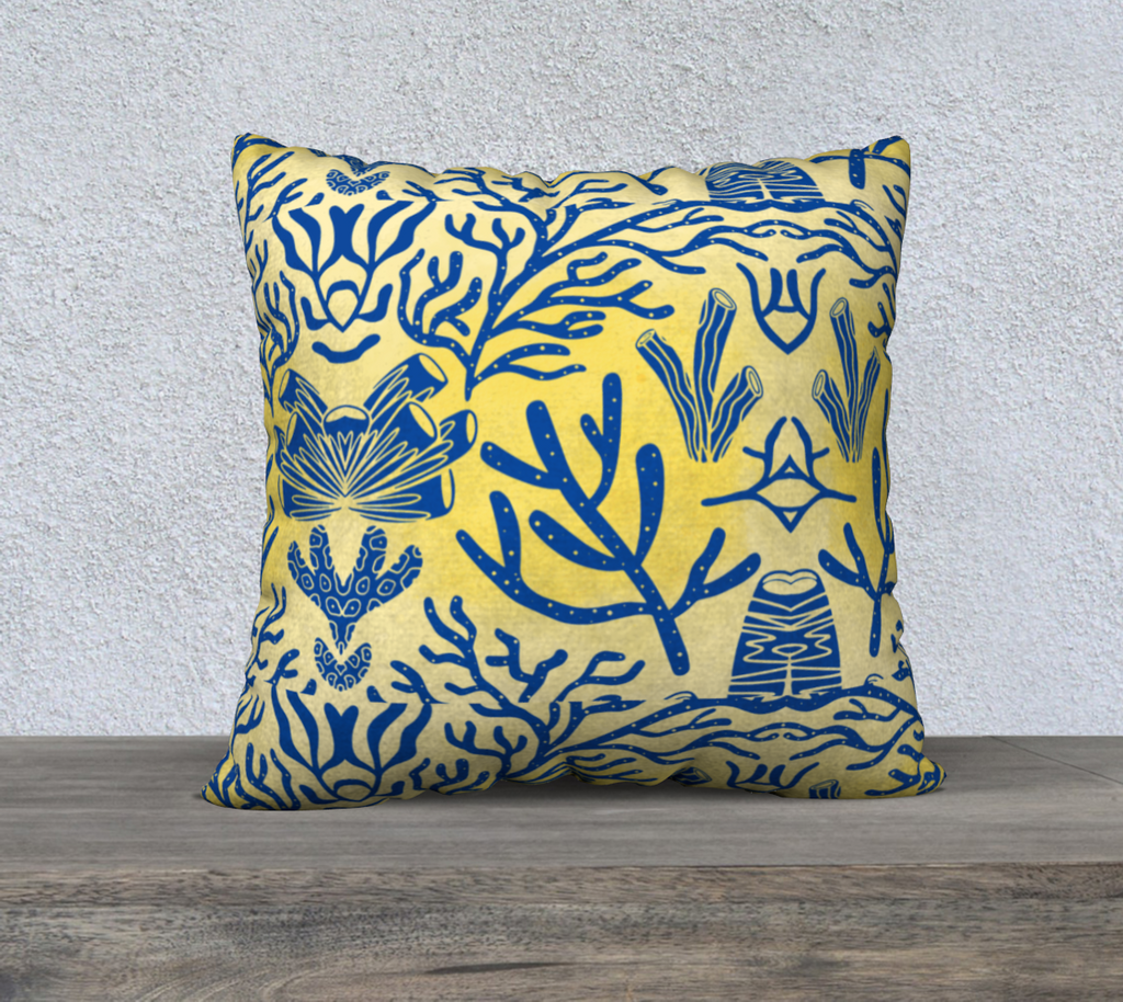 Sunshine Blues Coral Pillowcase