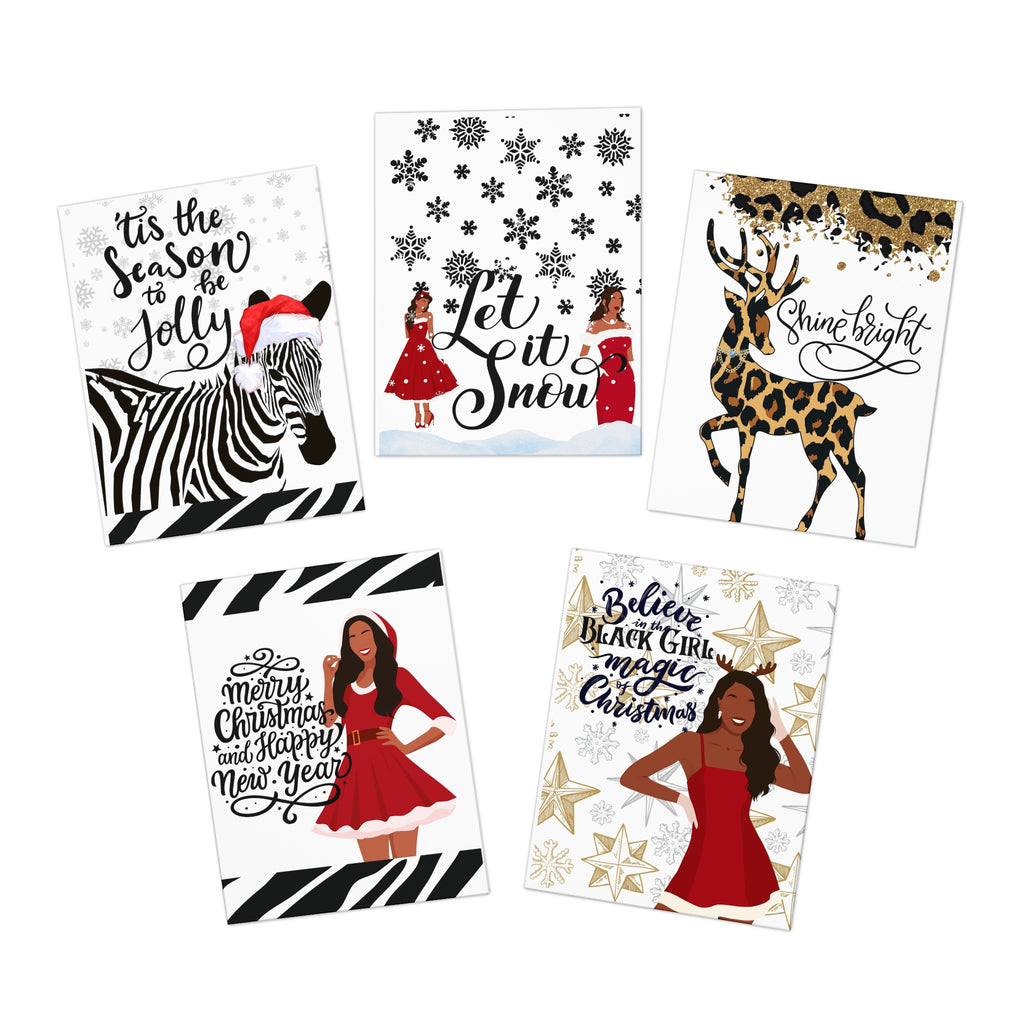 HomeGirl Goods Greeting Cards - Sisterly Love Holiday Collection Inspirational Black Women (5-Pack)