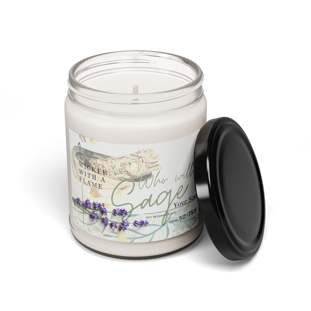 Wicker with a Flame-Who will Sage your Soul Scented Soy Candle