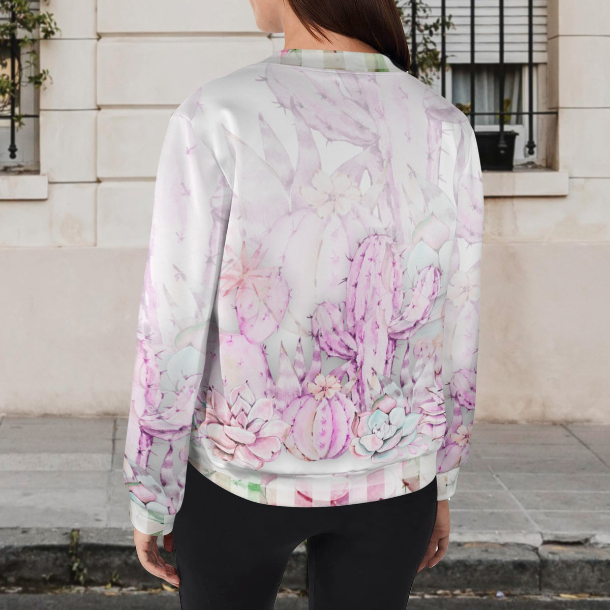 Pink Cactus Picnic Bomber Jacket