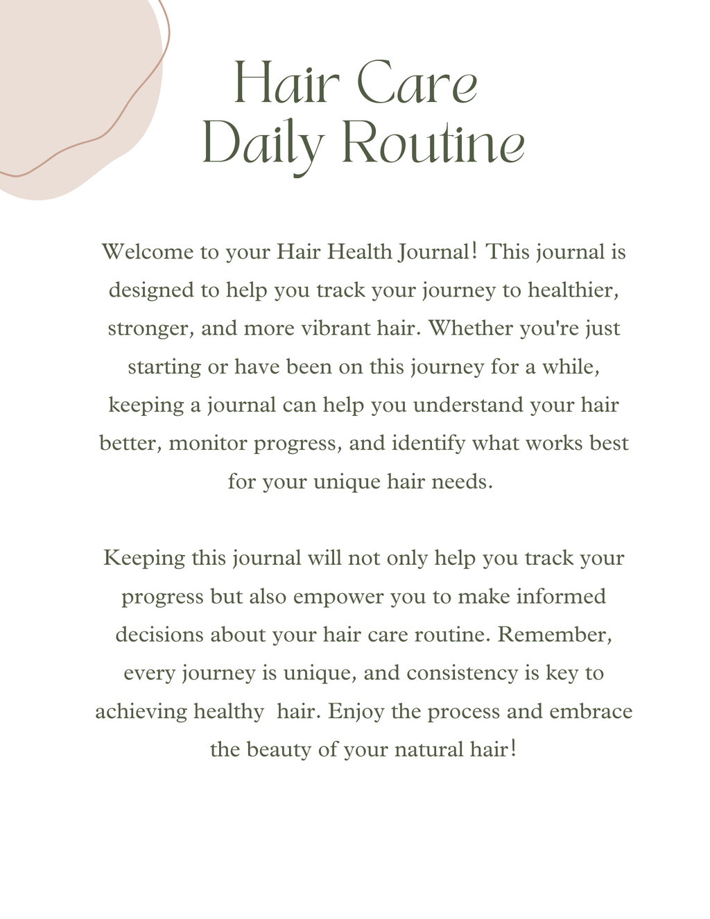 Hair Journey Journal
