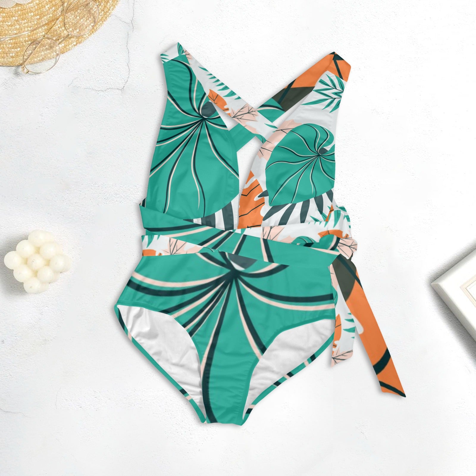 Happy Bloom Halter Side Tie One Piece Swimsuit