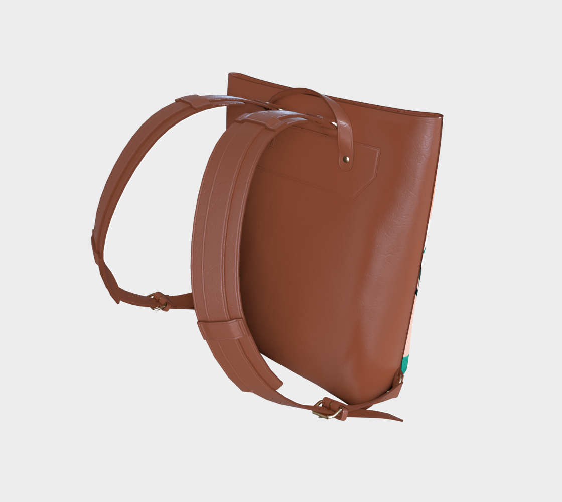 Happy Bloom Tropical Leather Backpack