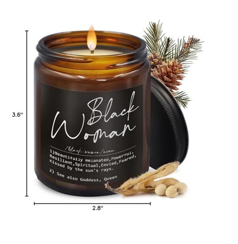 Black Women Definition African American Gifts for Black Women,Gifts for Black Women Black Girls,African American Women Gift,Vanilla Fragrance Scented Candles,8 oz, 188Hs