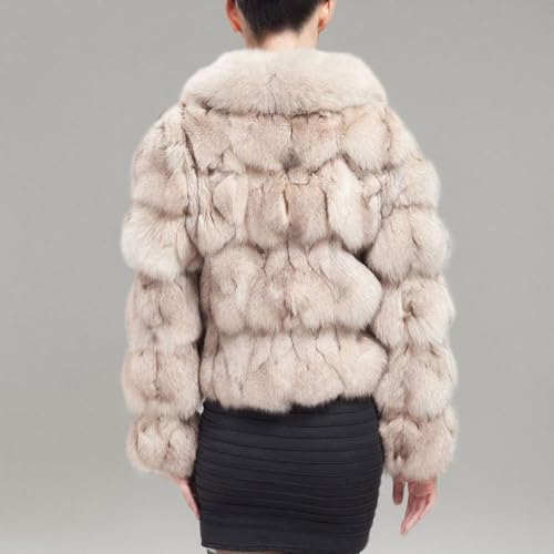 Fur Story Women's Genuine Fox Fur Coat Thick Warm Fur Jacket Winter coat