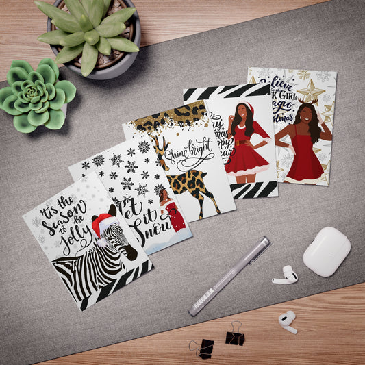 HomeGirl Goods Greeting Cards - Sisterly Love Holiday Collection Inspirational Black Women (5-Pack)