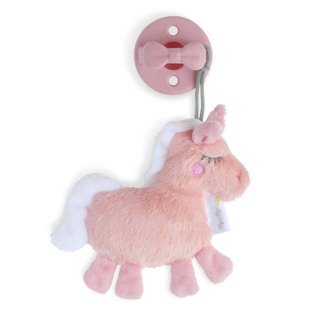 Itzy Ritzy Pacifier and Lovey Set; Detachable Plush Moon and Coordinating Toast Silicone Pacifier; Ideal for Ages 0 Months and Up, Moon
