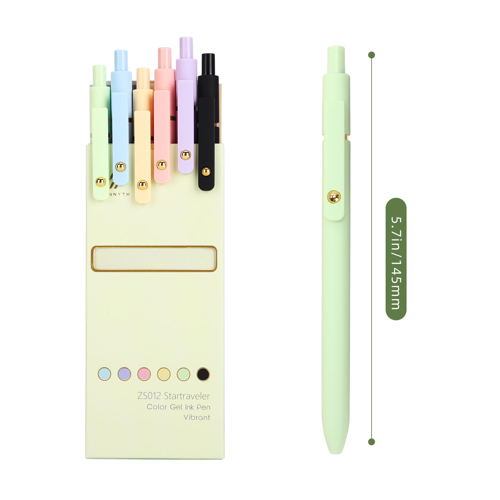Ddaowanx Colored Gel Pens, 0.5mm Fine Point Retractable,Colorful Pens for Journaling,School Supplies, Gifts for Nurse and Teens, Stockings Stuffers for Women(6Pcs-Aesthetic Colors)