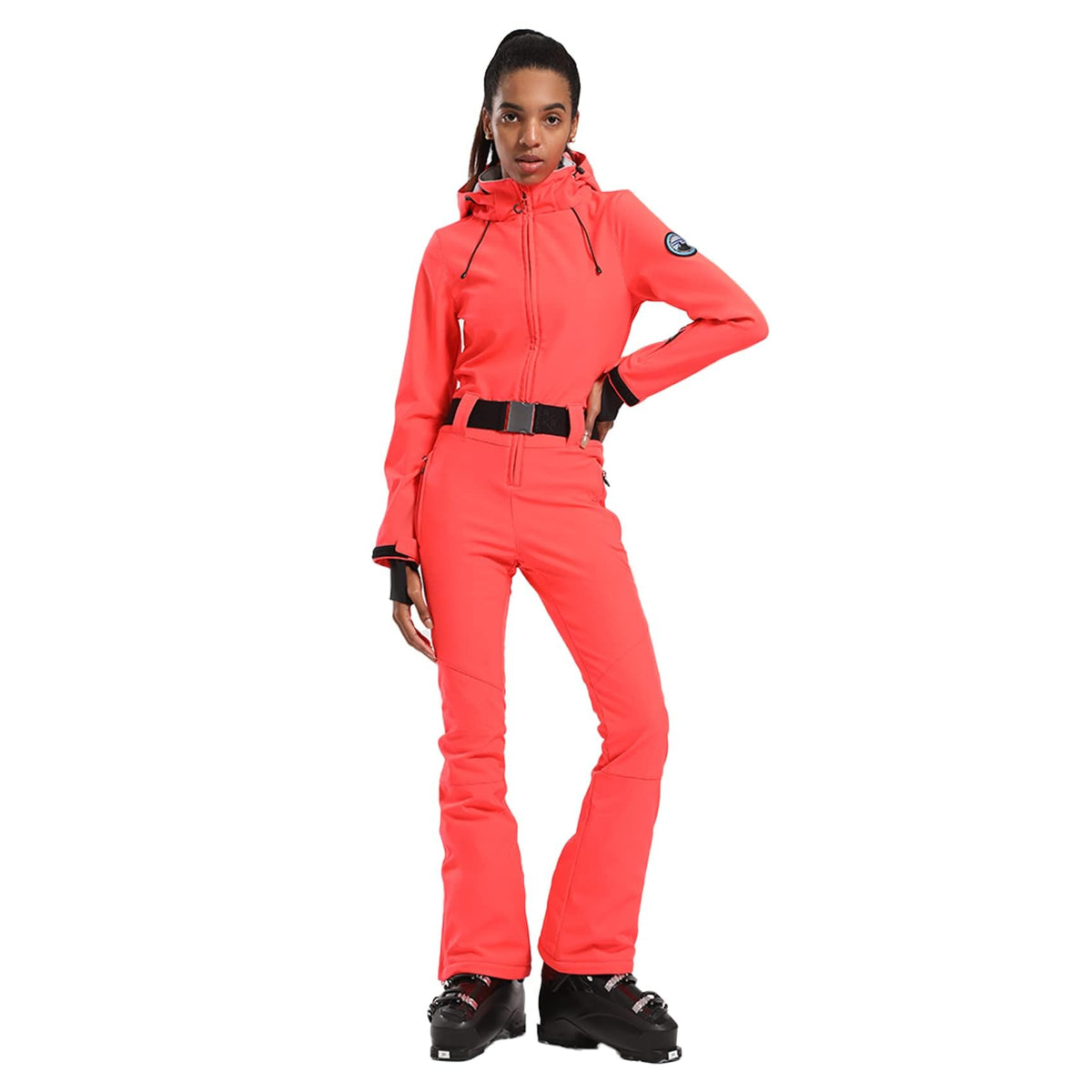 GSOU SNOW Ski Suit Women Snowsuit Slim One Piece Jumpsuit Snow Jackets Waterproof Winter Windproof Outdoor Sports Warm