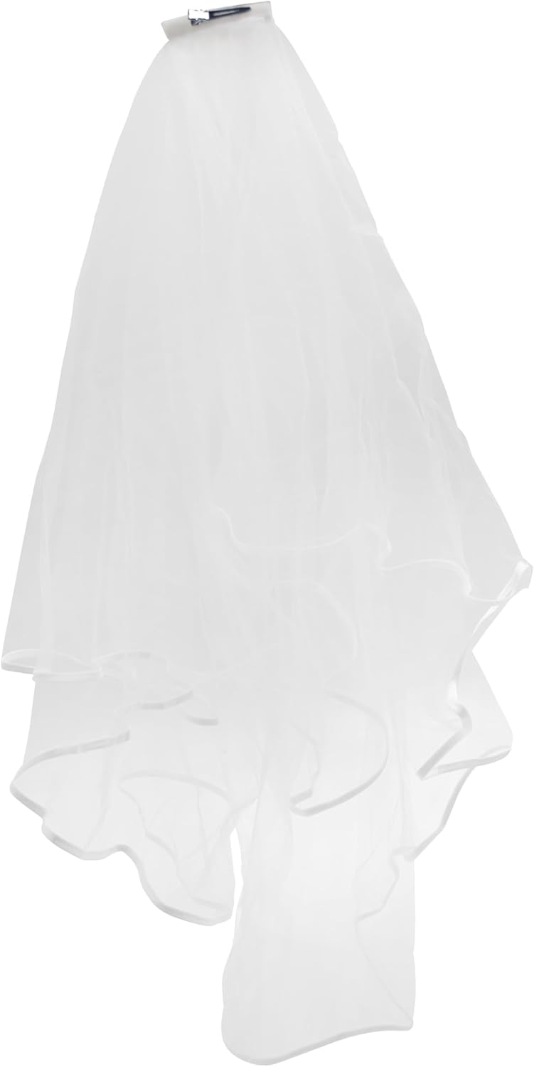 Nicky Bigs Novelties Bride Sun Visor with Detachable Veil Cream White Bachelorette Hat with Sequins Pearls & Rhinestones Adjustable Party Cap for Beach Wedding Festival or Cosplay