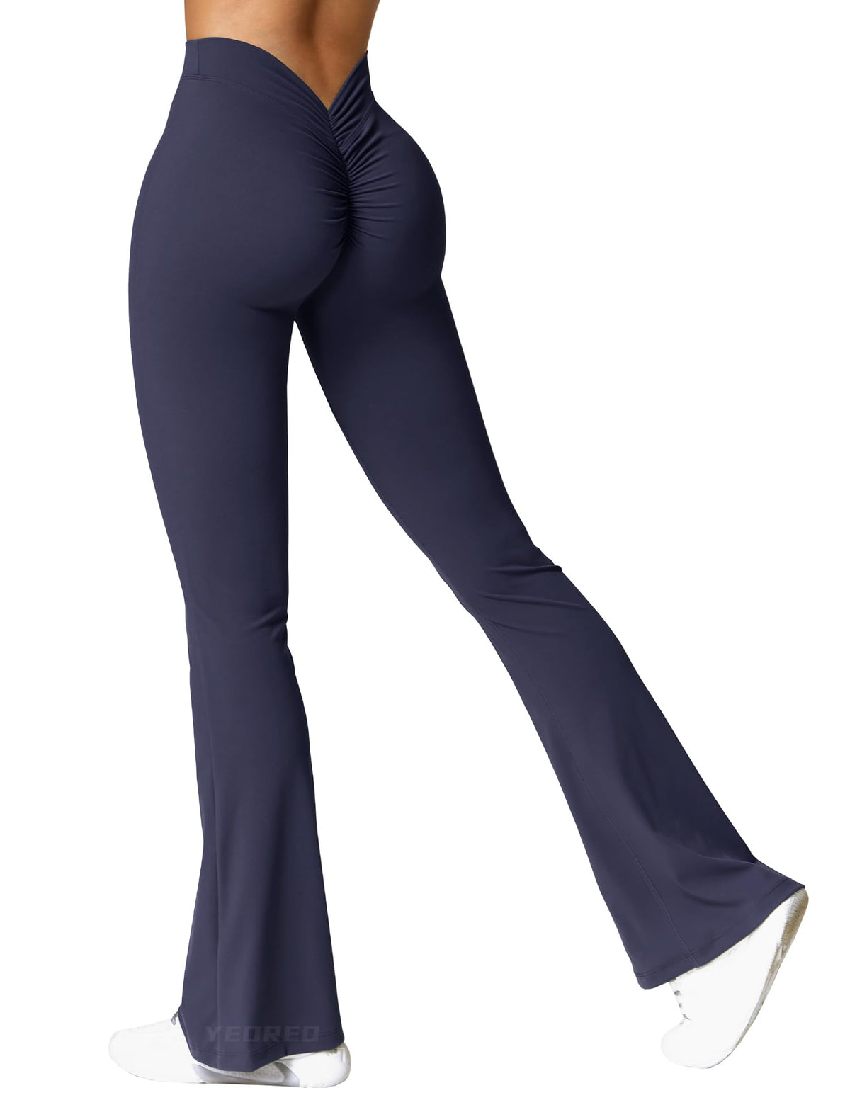 YEOREO Scrunch Flare Leggings Daze V Back Butt Lifting Wide Leg High Waist 31.5" Gym Workout Yoga Pants