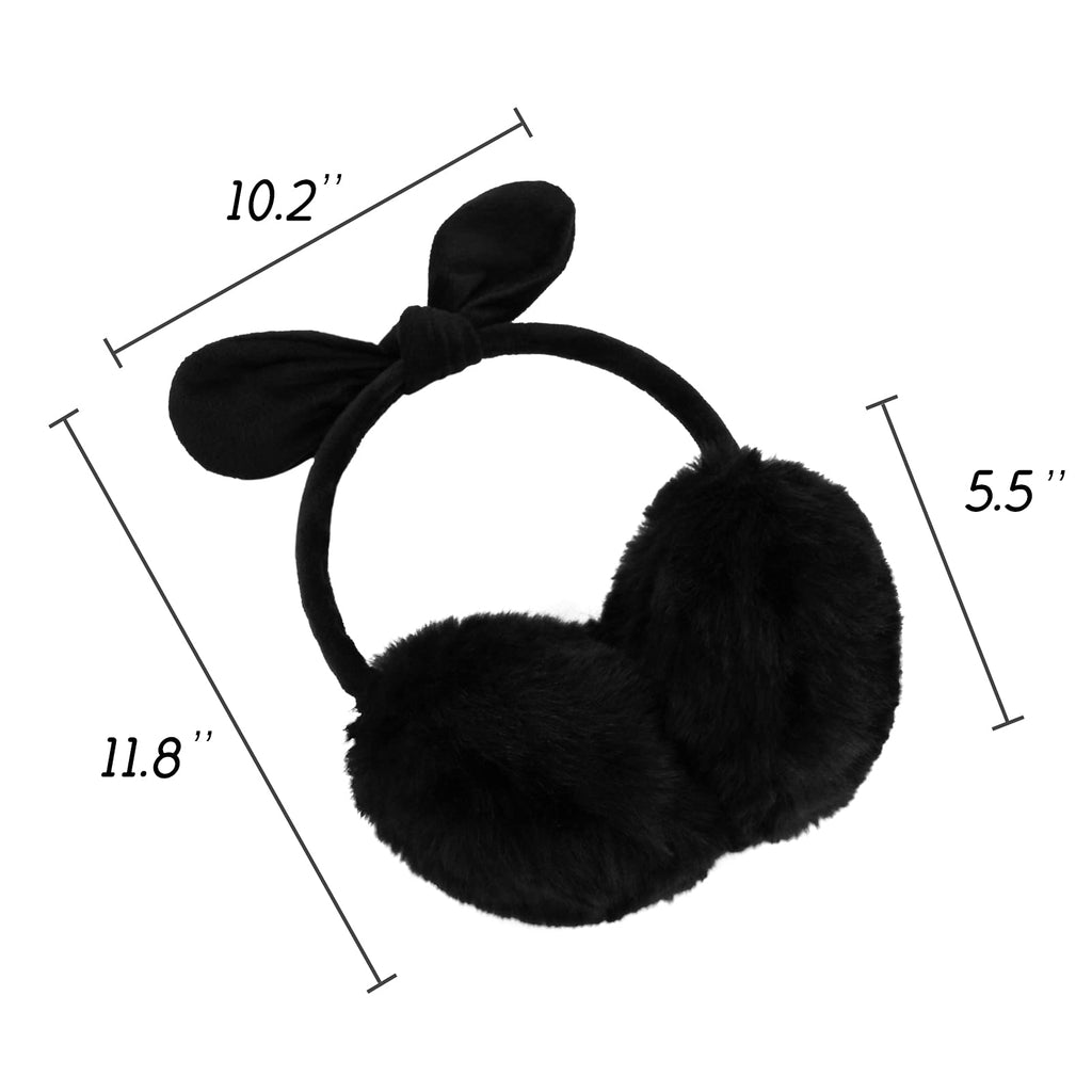 POXIMI Women Winter Earmuffs Girl Ski Adjustable Ear Covers for Cute Bow Ear Warmer Outdoor Earmuff Fleece Lining