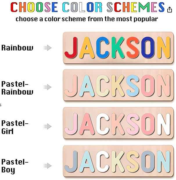 Personalized Name Puzzle for Kids, Personalized Baby Gifts Custom Name Puzzles for Toddlers 1-3 Animal Puzzle, Customized 1st Birthday for Girls & Boys Wooden Puzzle Montessor Toys for Kids