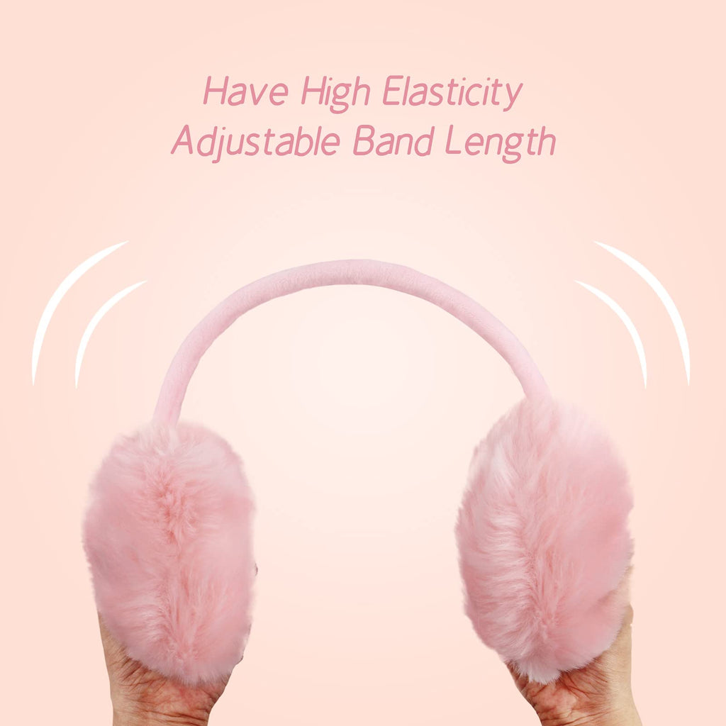 POXIMI Women Winter Earmuffs Girl Ski Adjustable Ear Covers for Cute Bow Ear Warmer Outdoor Earmuff Fleece Lining