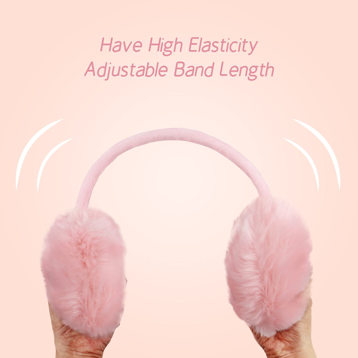POXIMI Women Winter Earmuffs Girl Ski Adjustable Ear Covers for Cute Bow Ear Warmer Outdoor Earmuff Fleece Lining