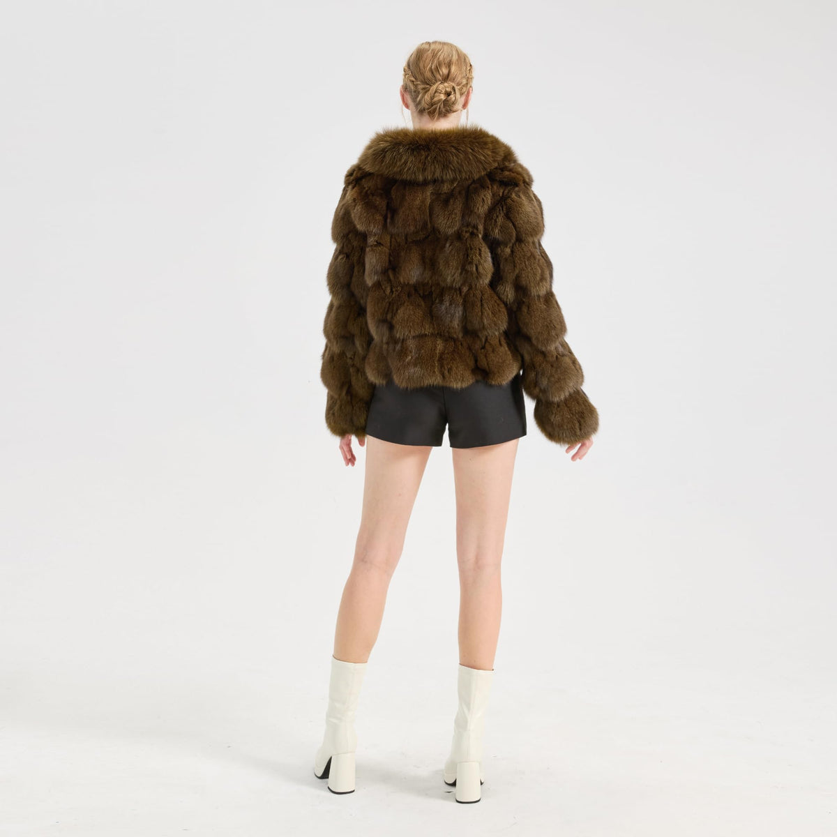 Fur Story Women's Genuine Fox Fur Coat Thick Warm Fur Jacket Winter coat