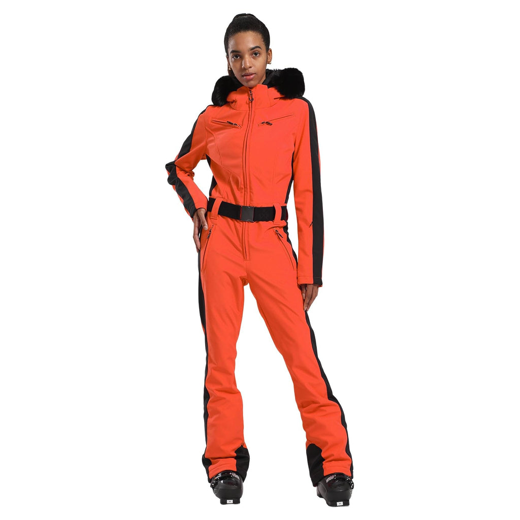 IMPHUT Women's One Piece Ski Suits Slim Waterproof Jumpsuits Windproof Snowsuit Insulated Ski Jumpsuit Skiing Sports