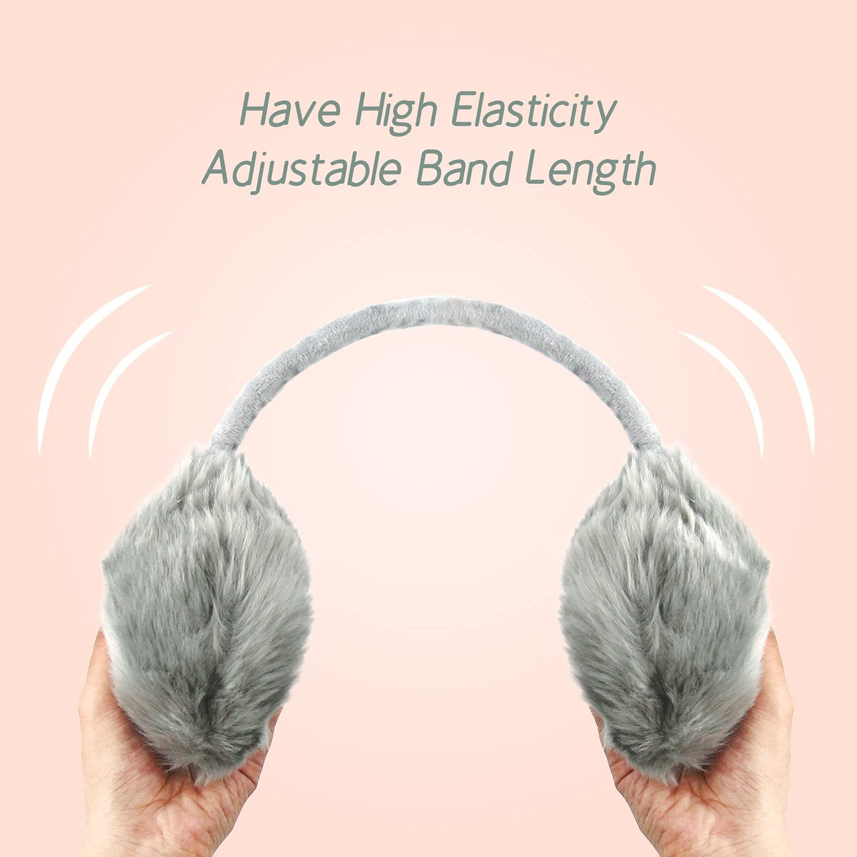 POXIMI Women Winter Earmuffs Girl Ski Adjustable Ear Covers for Cute Bow Ear Warmer Outdoor Earmuff Fleece Lining