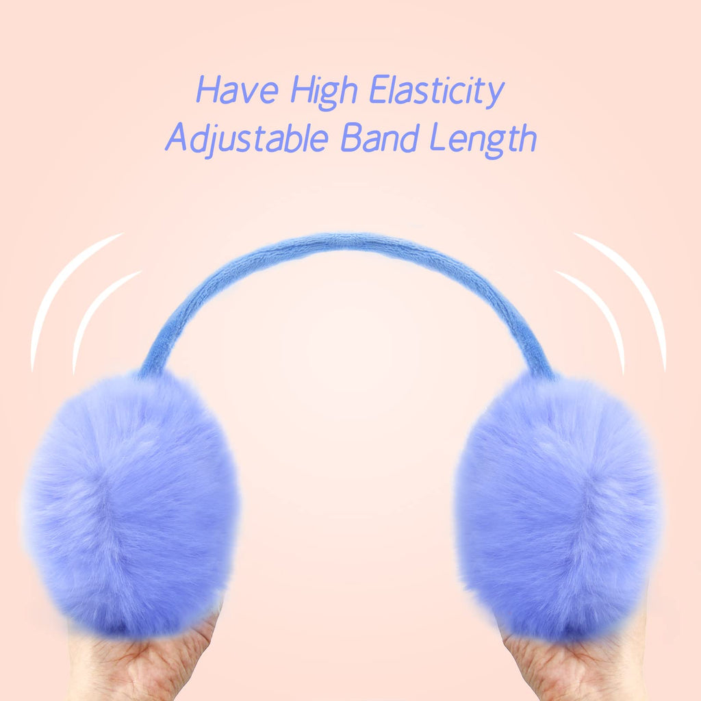 POXIMI Women Winter Earmuffs Girl Ski Adjustable Ear Covers for Cute Bow Ear Warmer Outdoor Earmuff Fleece Lining