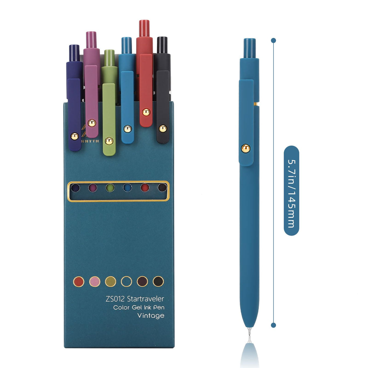 Ddaowanx Colored Gel Pens, 0.5mm Fine Point Retractable,Colorful Pens for Journaling,School Supplies, Gifts for Nurse and Teens, Stockings Stuffers for Women(6Pcs-Aesthetic Colors)