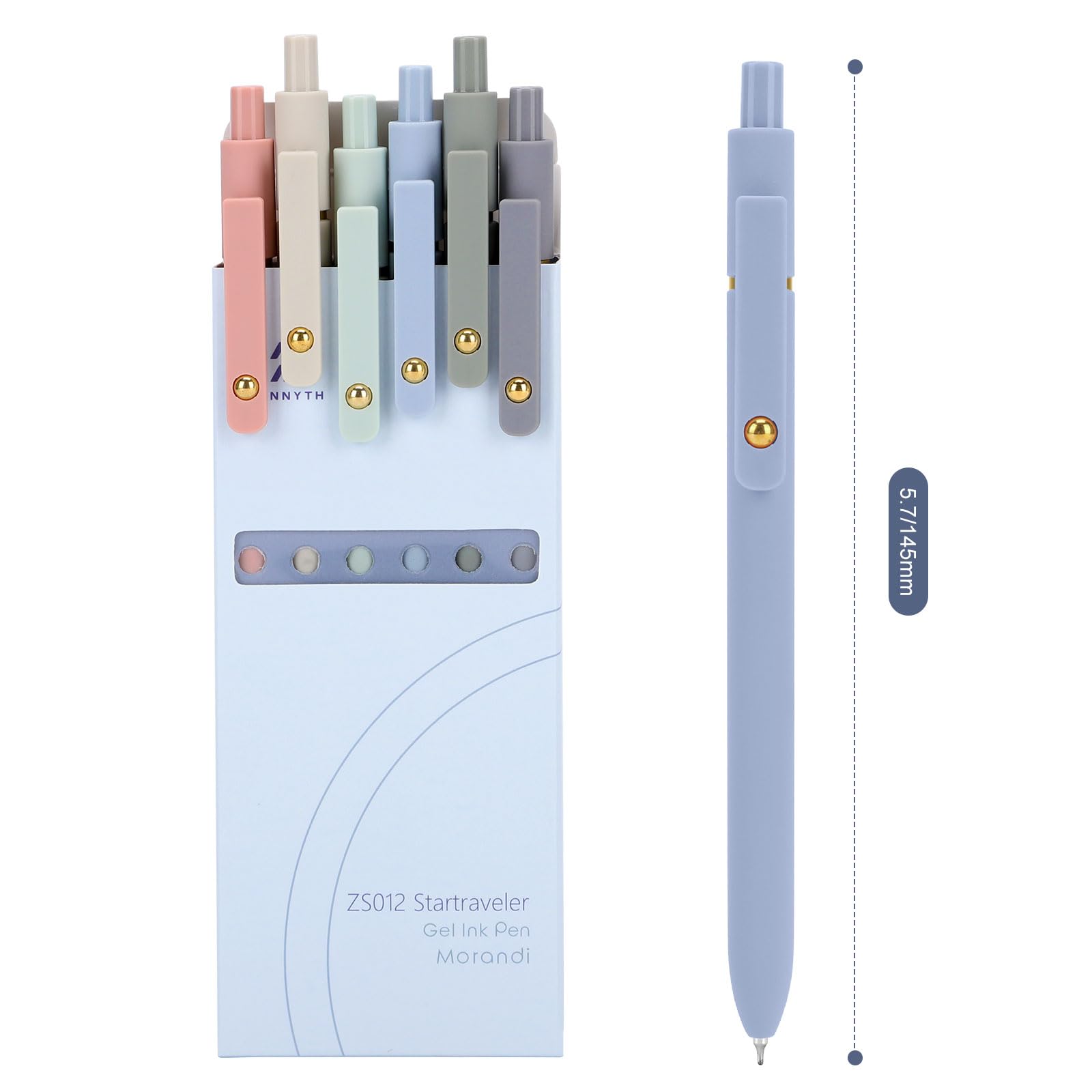 Ddaowanx Colored Gel Pens, 0.5mm Fine Point Retractable,Colorful Pens for Journaling,School Supplies, Gifts for Nurse and Teens, Stockings Stuffers for Women(6Pcs-Aesthetic Colors)