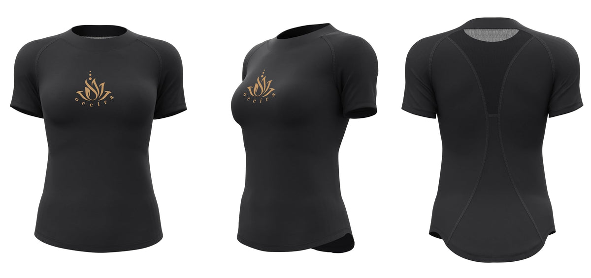 Women Activewear Gymwear Yoga Suit Athleisure Five Piece Set, T-Shirt, Jacket, Sports Bra, Leggings, Running Shorts