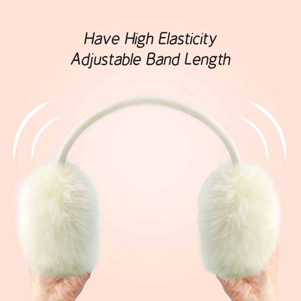 POXIMI Women Winter Earmuffs Girl Ski Adjustable Ear Covers for Cute Bow Ear Warmer Outdoor Earmuff Fleece Lining