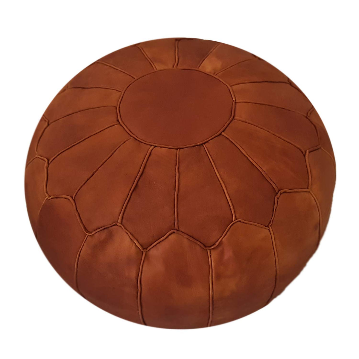 Fezcrafts Genuine Leather Moroccan Ottoman unstuffed Moroccan Pouf Footresf Livin Room Cocktail Seats Goatskin Tribal Bohemian Home Decor (Black)
