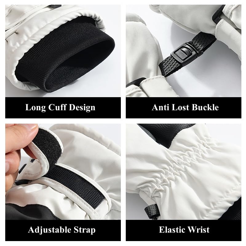 Winter Ski Snow Gloves for Men, Women, Youth | Touchscreen & Waterproof Cold Weather Hand Warming Gloves Winter Work Gloves