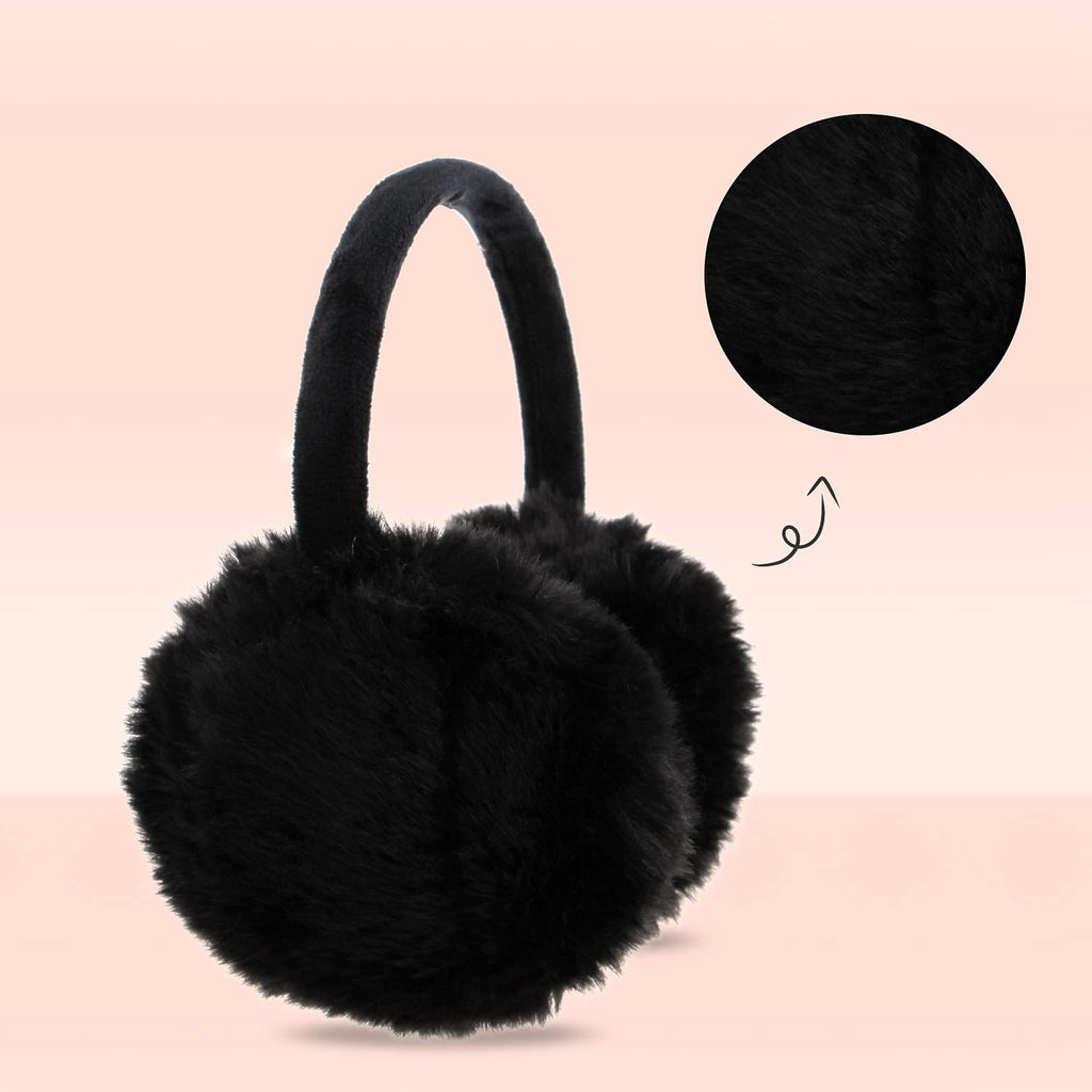 POXIMI Women Winter Earmuffs Girl Ski Adjustable Ear Covers for Cute Bow Ear Warmer Outdoor Earmuff Fleece Lining