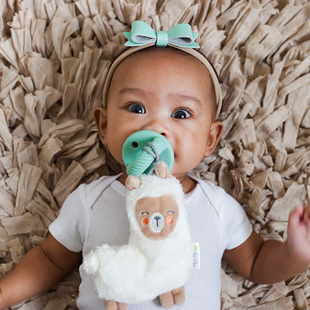 Itzy Ritzy Pacifier and Lovey Set; Detachable Plush Moon and Coordinating Toast Silicone Pacifier; Ideal for Ages 0 Months and Up, Moon