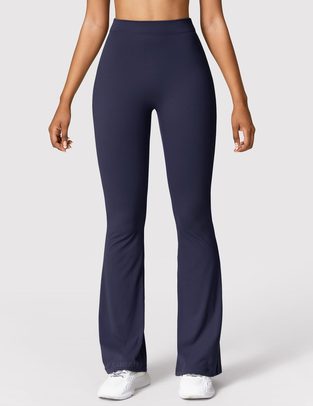 YEOREO Scrunch Flare Leggings Daze V Back Butt Lifting Wide Leg High Waist 31.5" Gym Workout Yoga Pants