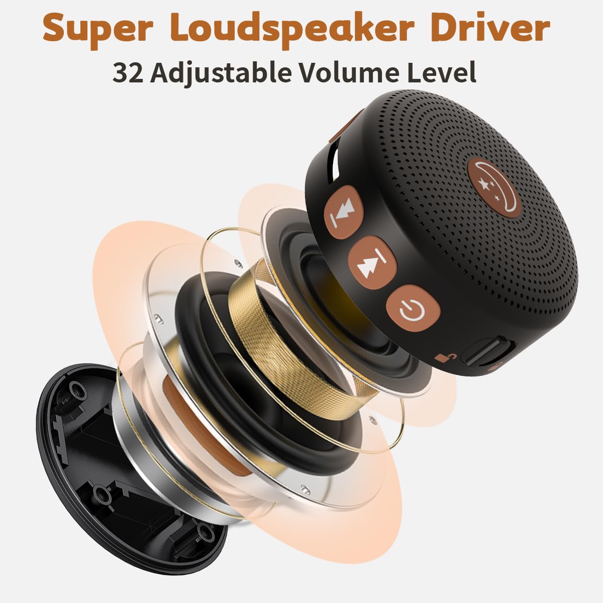 Mini Shushing Sound Machine Portable Baby White Noise Machine Brown Noise Machine 30 Soothing Sounds for Kids Adults Auto-Off Timer 32 Volume Levels Battery Sleep Machine for Home Office Privacy