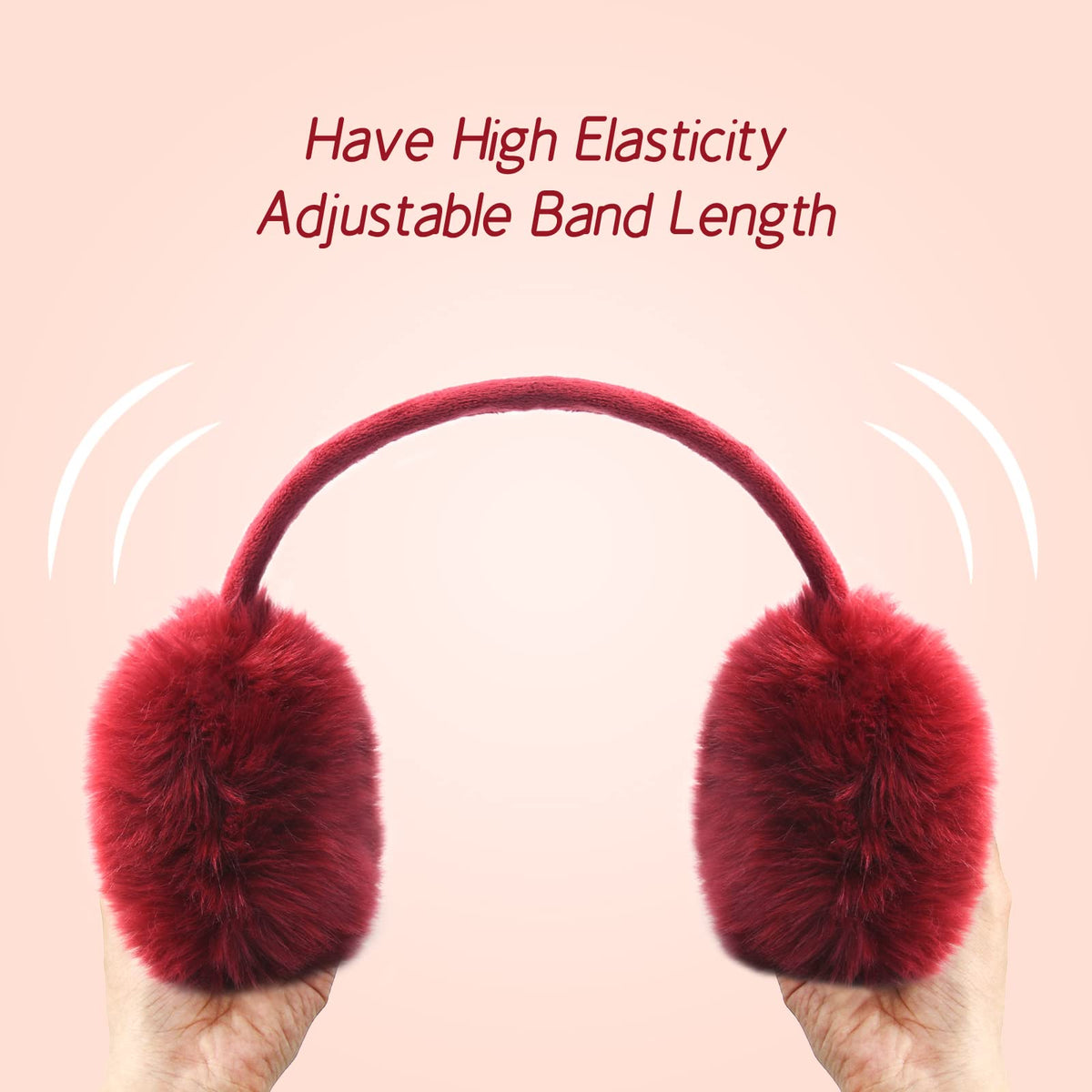 POXIMI Women Winter Earmuffs Girl Ski Adjustable Ear Covers for Cute Bow Ear Warmer Outdoor Earmuff Fleece Lining