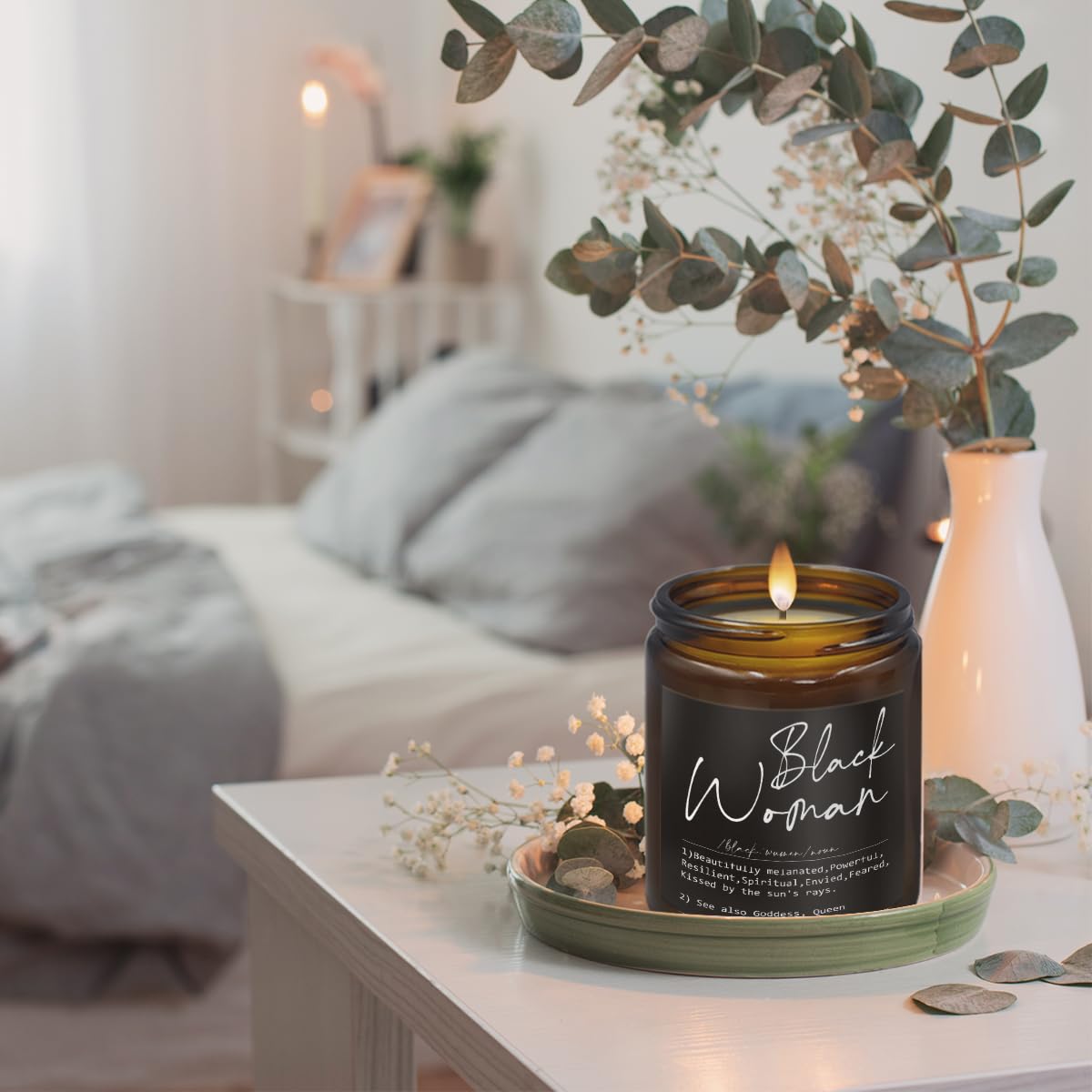 Black Women Definition African American Gifts for Black Women,Gifts for Black Women Black Girls,African American Women Gift,Vanilla Fragrance Scented Candles,8 oz, 188Hs