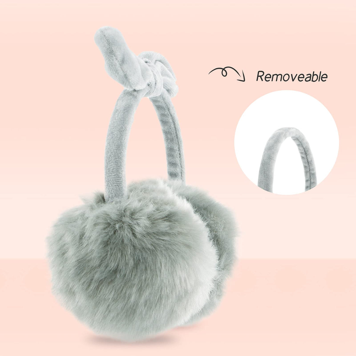 POXIMI Women Winter Earmuffs Girl Ski Adjustable Ear Covers for Cute Bow Ear Warmer Outdoor Earmuff Fleece Lining