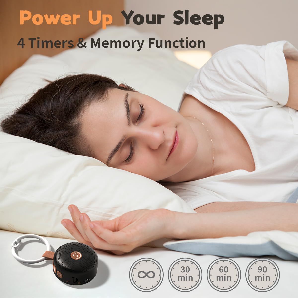 Mini Shushing Sound Machine Portable Baby White Noise Machine Brown Noise Machine 30 Soothing Sounds for Kids Adults Auto-Off Timer 32 Volume Levels Battery Sleep Machine for Home Office Privacy