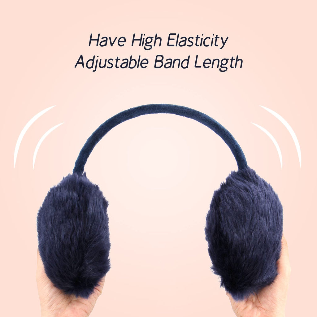 POXIMI Women Winter Earmuffs Girl Ski Adjustable Ear Covers for Cute Bow Ear Warmer Outdoor Earmuff Fleece Lining