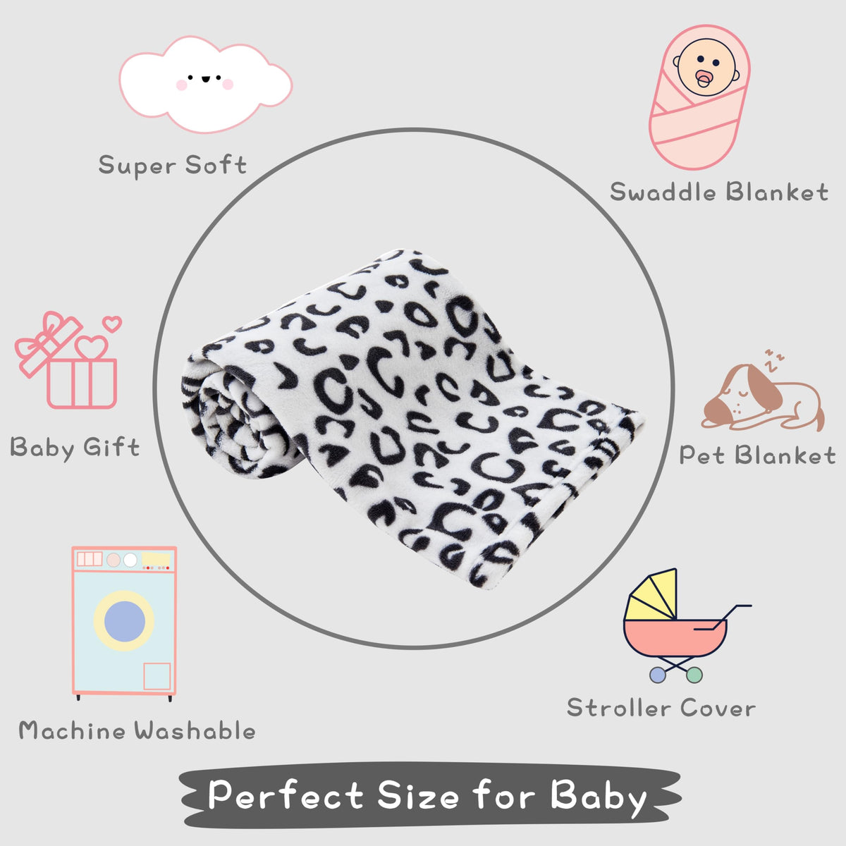 Yurhap Checkered Baby Blanket Fleece Baby Blankets Neutral for Boys Girls, Super Soft Warm Lightweight Infant Toddler Newborn Receiving Blankets for Crib Stroller, 30''x40'', Khaki