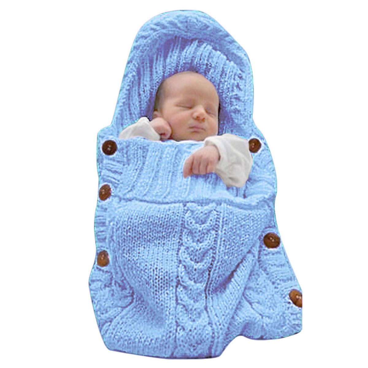 XMWEALTHY Newborn Baby Wrap Swaddle Blanket Knit Sleeping Bag Sleep Sack Stroller Wrap for Baby(Beige) (0-6 Month)