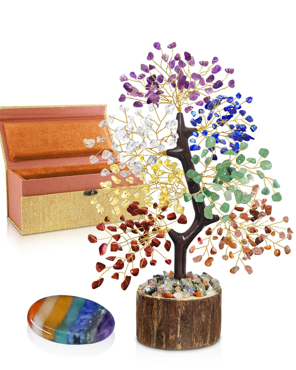 Healing Crystals Set, 28 Pcs Crystals and Healing Stones 7 Chakra Kits Obsidian Real Spiritual Protection Natural Reiki Energy Meditation Crystals for Beginners Wooden Box, Crystal Gifts for Women