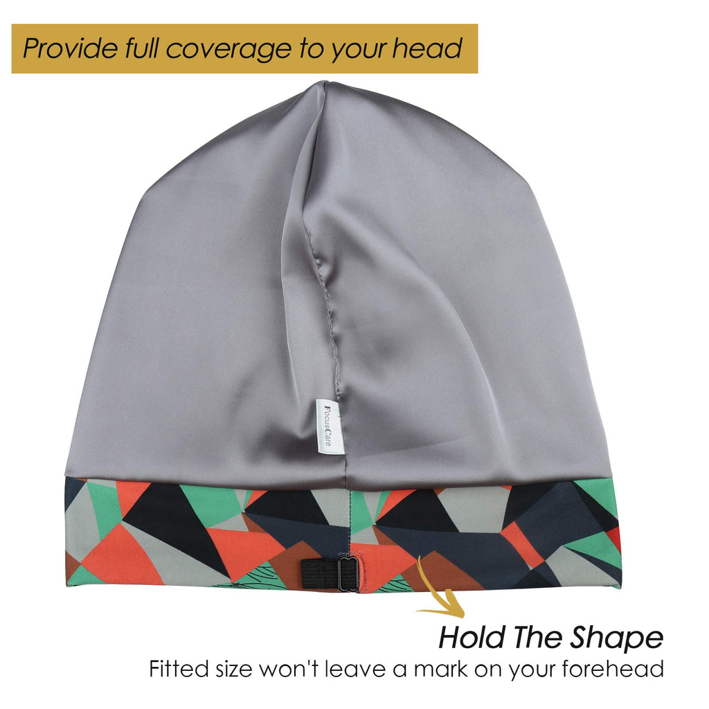 Adjustable Satin Lined Sleep Cap for Dreadlocks Curly Hair Large Head-Stay On Overnight