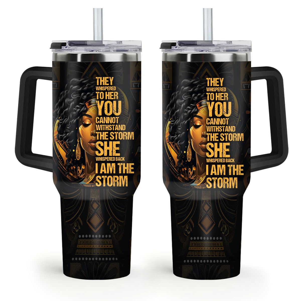 Sistabag - Coffee Tumbler For Black Women - Birthday, Mother's Day, Christmas Gifts For Women, Pride Tumbler For Woman (She Who Kneels Before God, 20 Oz)