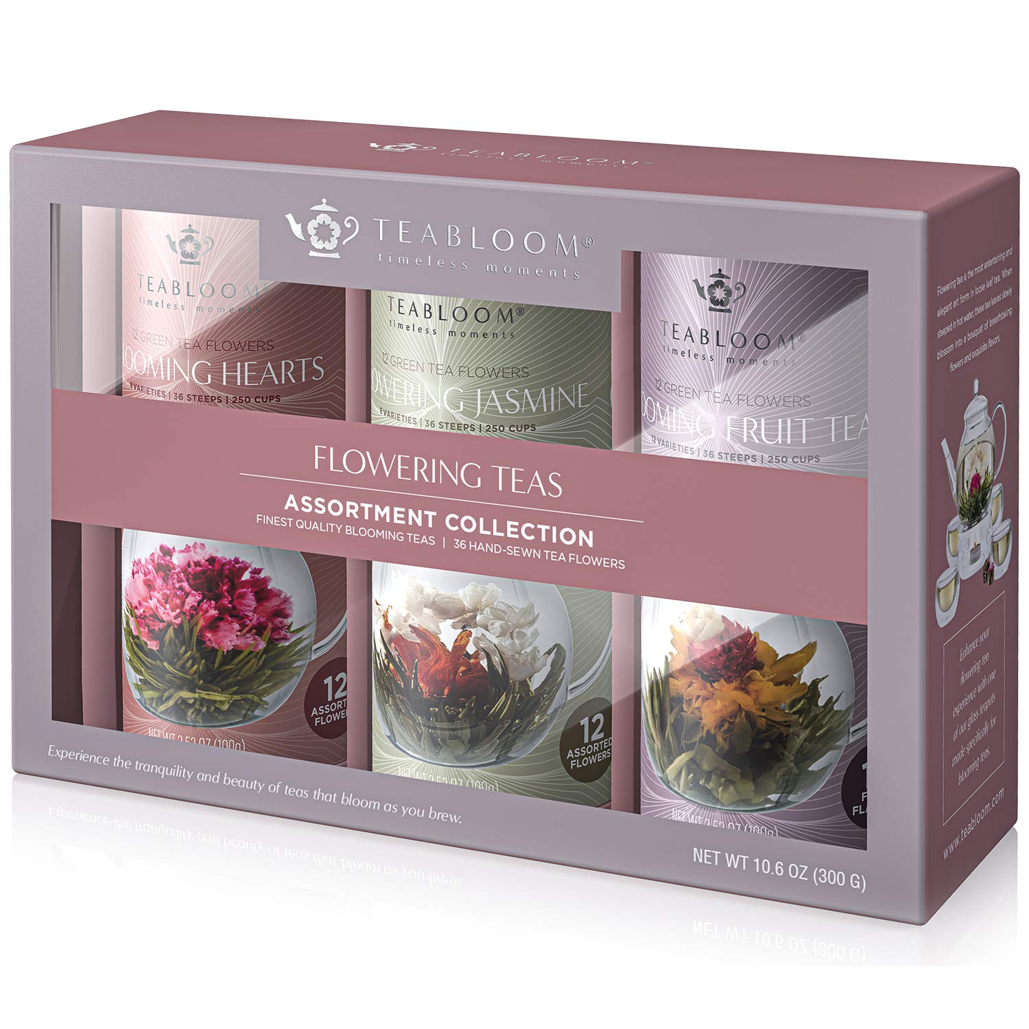 Teabloom - World's Finest Pyramid Tea Collection, 24 Varieties of USDA Certified Organic & Kosher Teas - Black Tea, Green Tea, White Tea, Oolong Tea, and Herbal/Fruit Tea Blends