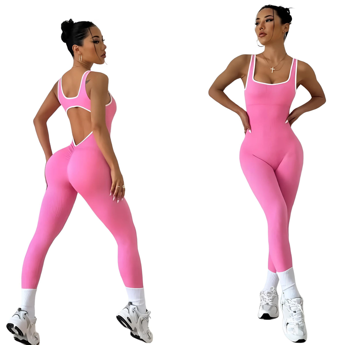 Yoga 1 Piece Bodysuit with a Stylish Open-Back Design, Perfect for Shaping And Lifting Sports Workout Set Jumpsuit