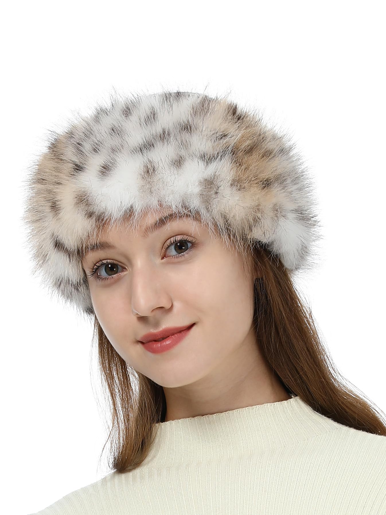 LA CARRIE Faux Fur Headband with Stretch Women's Winter Earwarmer Earmuff