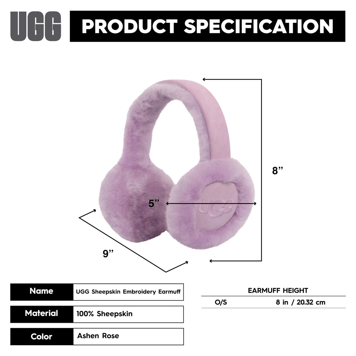 UGG womens Water Resistant Sheepskin Earmuffs With Embroidered Logo