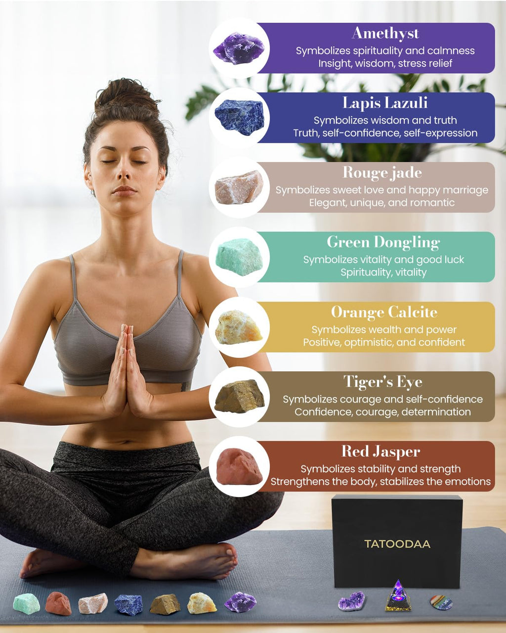 Healing Crystals Set, 28 Pcs Crystals and Healing Stones 7 Chakra Kits Obsidian Real Spiritual Protection Natural Reiki Energy Meditation Crystals for Beginners Wooden Box, Crystal Gifts for Women